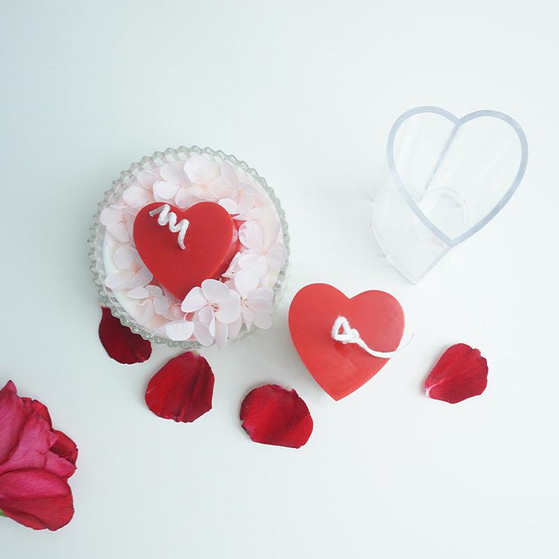 Love Columnar Heart Shaped Scented Candle Mould Candles Moulds
