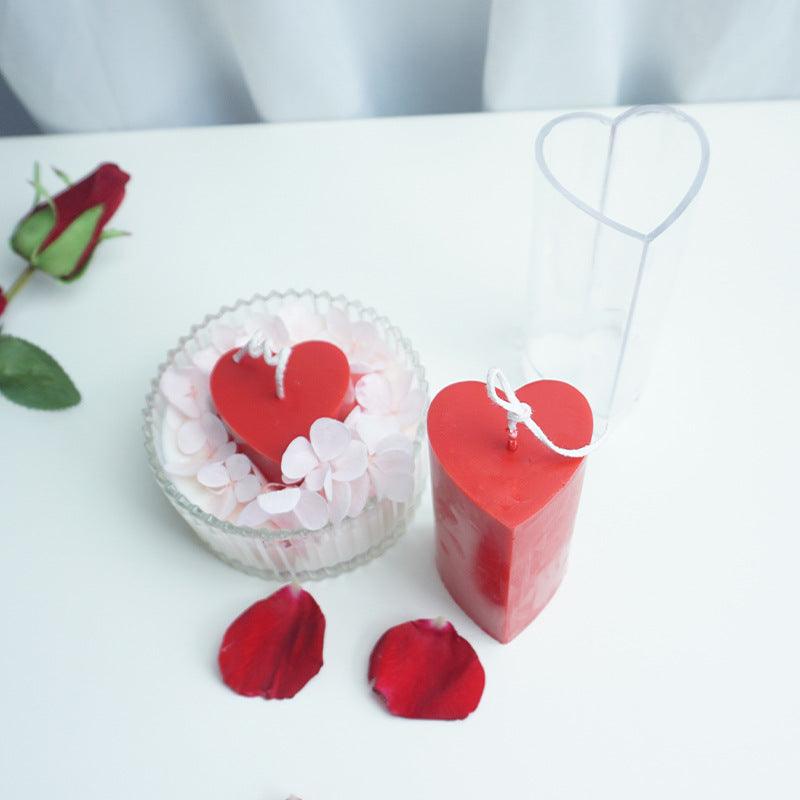 Love Columnar Heart Shaped Scented Candle Mould Candles Moulds