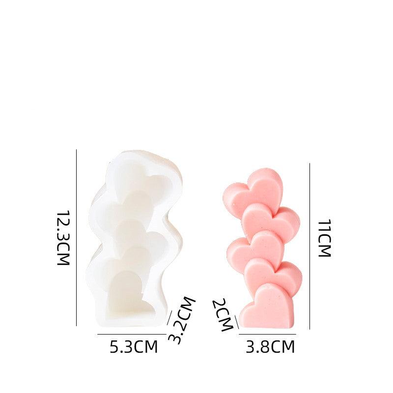 Love Heart Silicone Candle Mould & Four Leaf Clover Silicone Candle Mould Candles Moulds