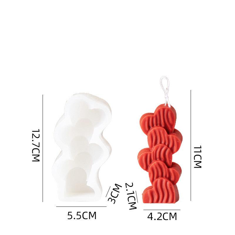 Love Heart Silicone Candle Mould & Four Leaf Clover Silicone Candle Mould Candles Moulds