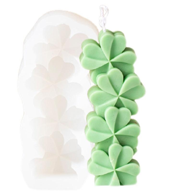 Love Heart Silicone Candle Mould & Four Leaf Clover Silicone Candle Mould Candles Moulds