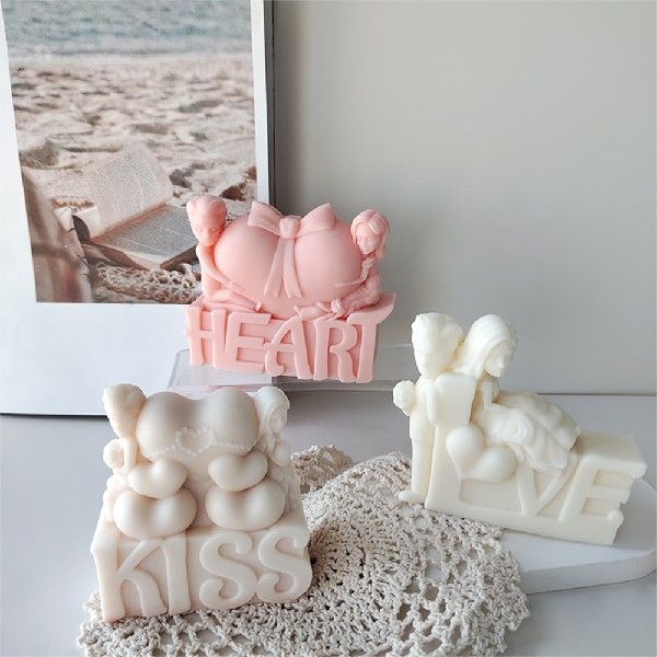 Love is in the Air: Heart Kiss Valentine's Day Candle Mould Candles Moulds