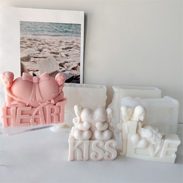 Love is in the Air: Heart Kiss Valentine's Day Candle Mould Candles Moulds