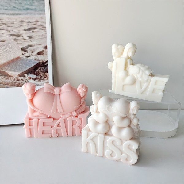 Love is in the Air: Heart Kiss Valentine's Day Candle Mould Candles Moulds
