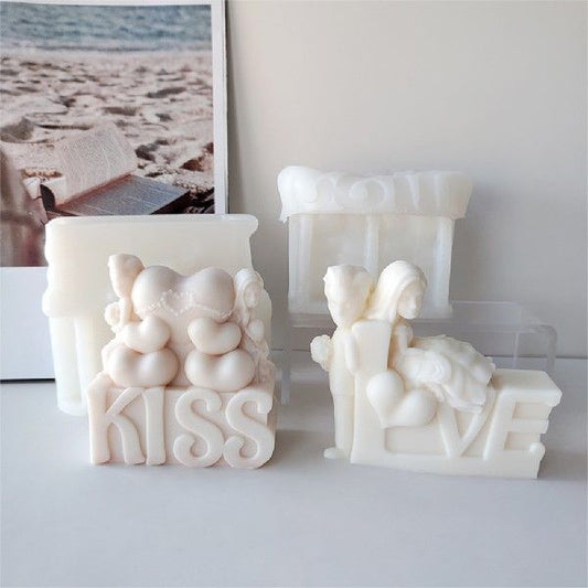 Love is in the Air: Heart Kiss Valentine's Day Candle Mould Candles Moulds