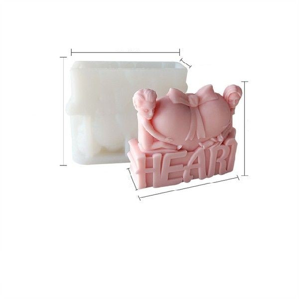 Love is in the Air: Heart Kiss Valentine's Day Candle Mould Candles Moulds