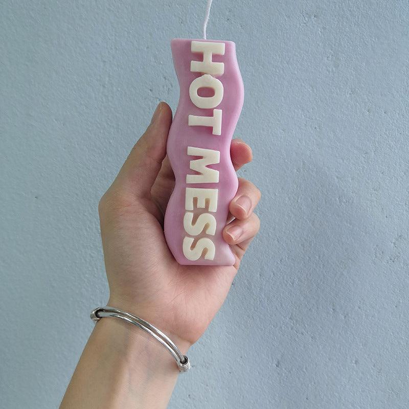 Melt Me Candle Mould - 6 Typo Candle Moulds - Alphabet wavy candle Mould Candles Moulds