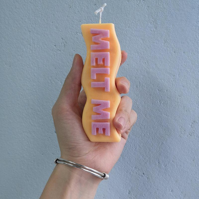 Melt Me Candle Mould - 6 Typo Candle Moulds - Alphabet wavy candle Mould Candles Moulds
