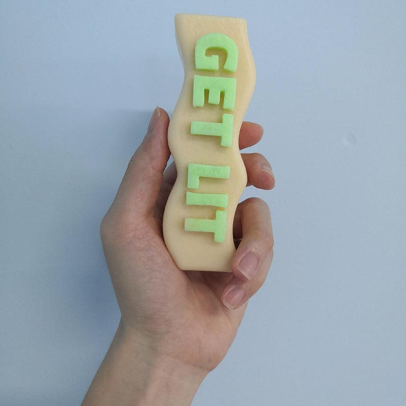 Melt Me Candle Mould - 6 Typo Candle Moulds - Alphabet wavy candle Mould Candles Moulds