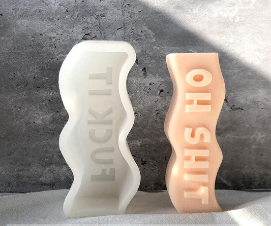 Melt Me Candle Mould - 6 Typo Candle Moulds - Alphabet wavy candle Mould Candles Moulds