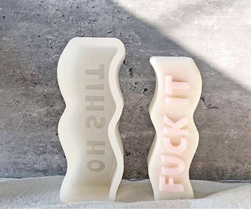 Melt Me Candle Mould - 6 Typo Candle Moulds - Alphabet wavy candle Mould Candles Moulds