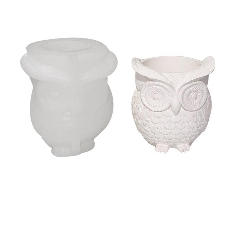 Owl Flower pot Silicone Mould Candles Moulds
