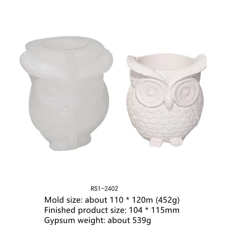 Owl Flower pot Silicone Mould Candles Moulds
