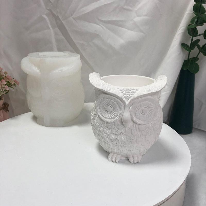 Owl Flower pot Silicone Mould Candles Moulds