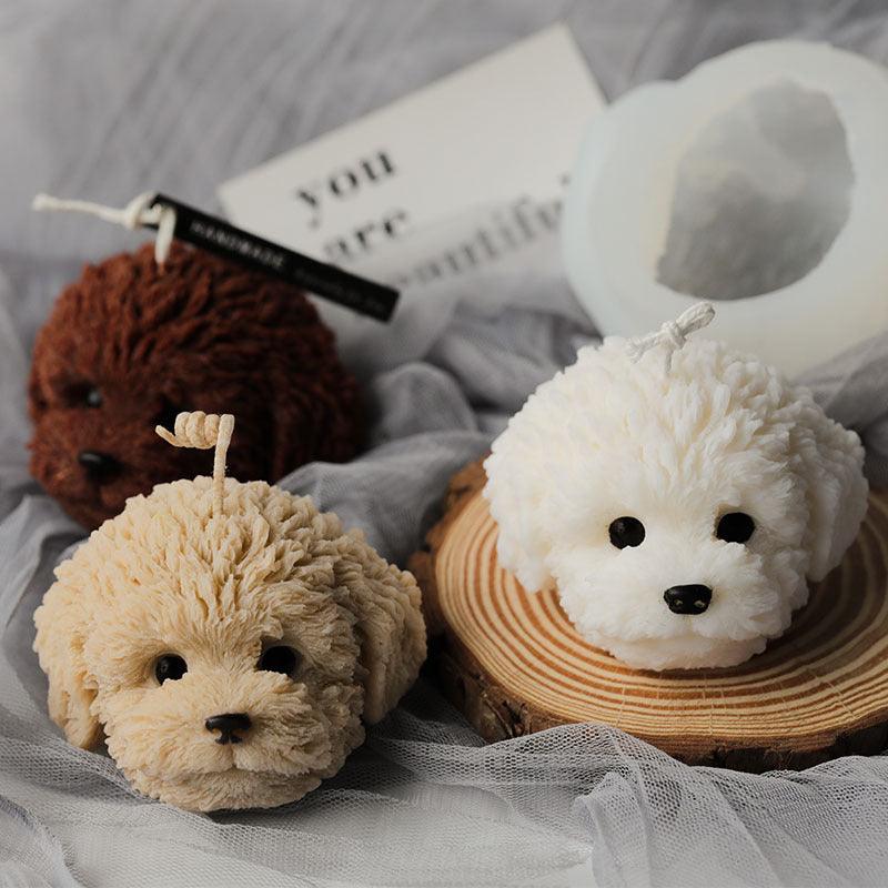 Poodle Puppy Head Candle Silicone Mould Candles Moulds