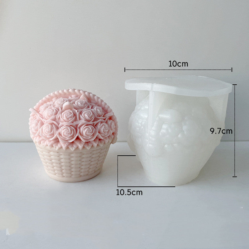 Roses Basket Silicone Candle Mould DIY Candles Moulds