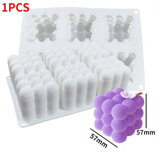 Rubik's Cube Bubble Silicone Candle Mould Candles Moulds