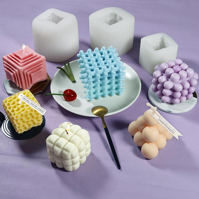 Rubik's love Bubble Honeycomb Sofa Cube Candle Mould Candles Moulds