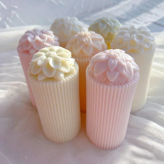 Cylindrical Pillar Flower Candle Mould