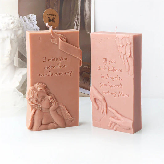 Luck Angel Slogan Letter Silicone Candle Mould