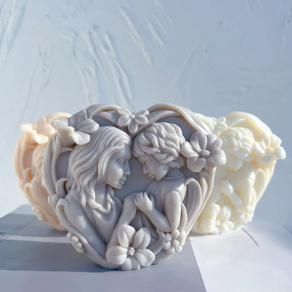 Greek Figurine Mother With Baby Silicone Candle mould