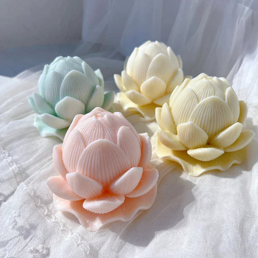 Lotus Bloom Flower Candle Moulds