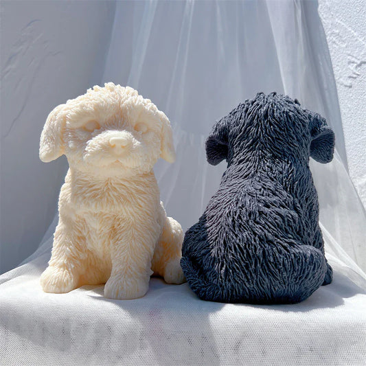Cute Labradoodle Dog Silicone Candle Mould