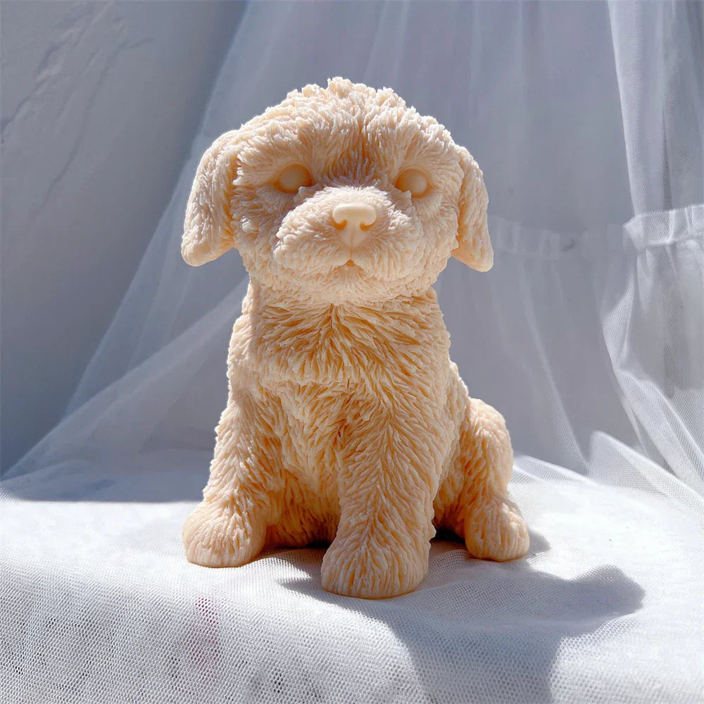Cute Labradoodle Dog Silicone Candle Mould