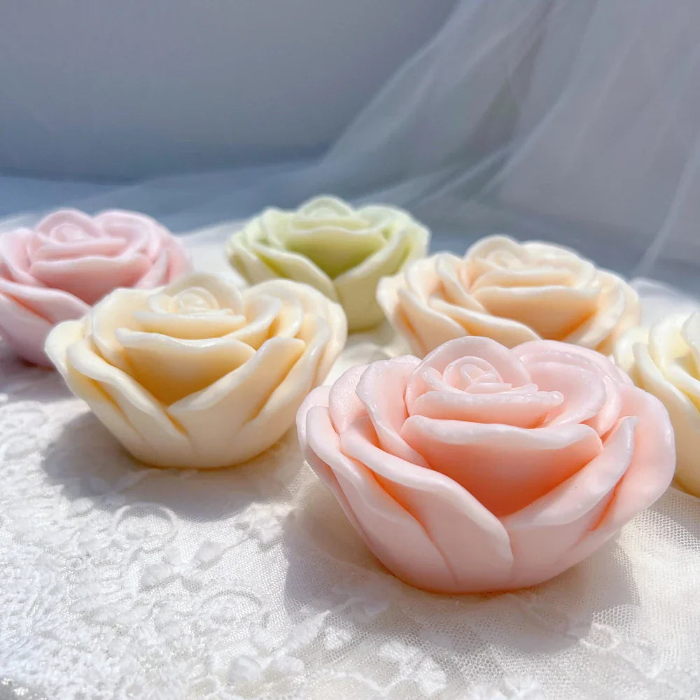 Heart Shape Rose Candle Mould
