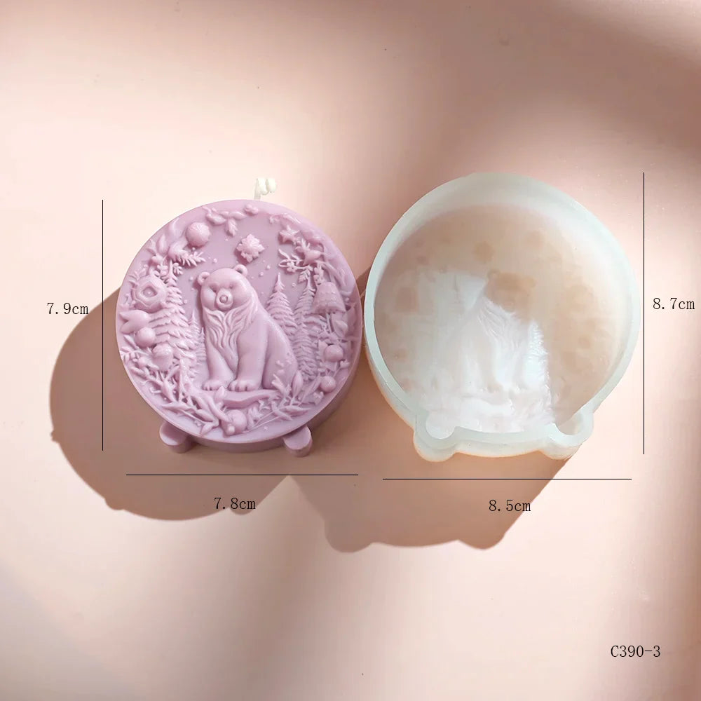 Winter Bear Gingerbread man Candle Mould