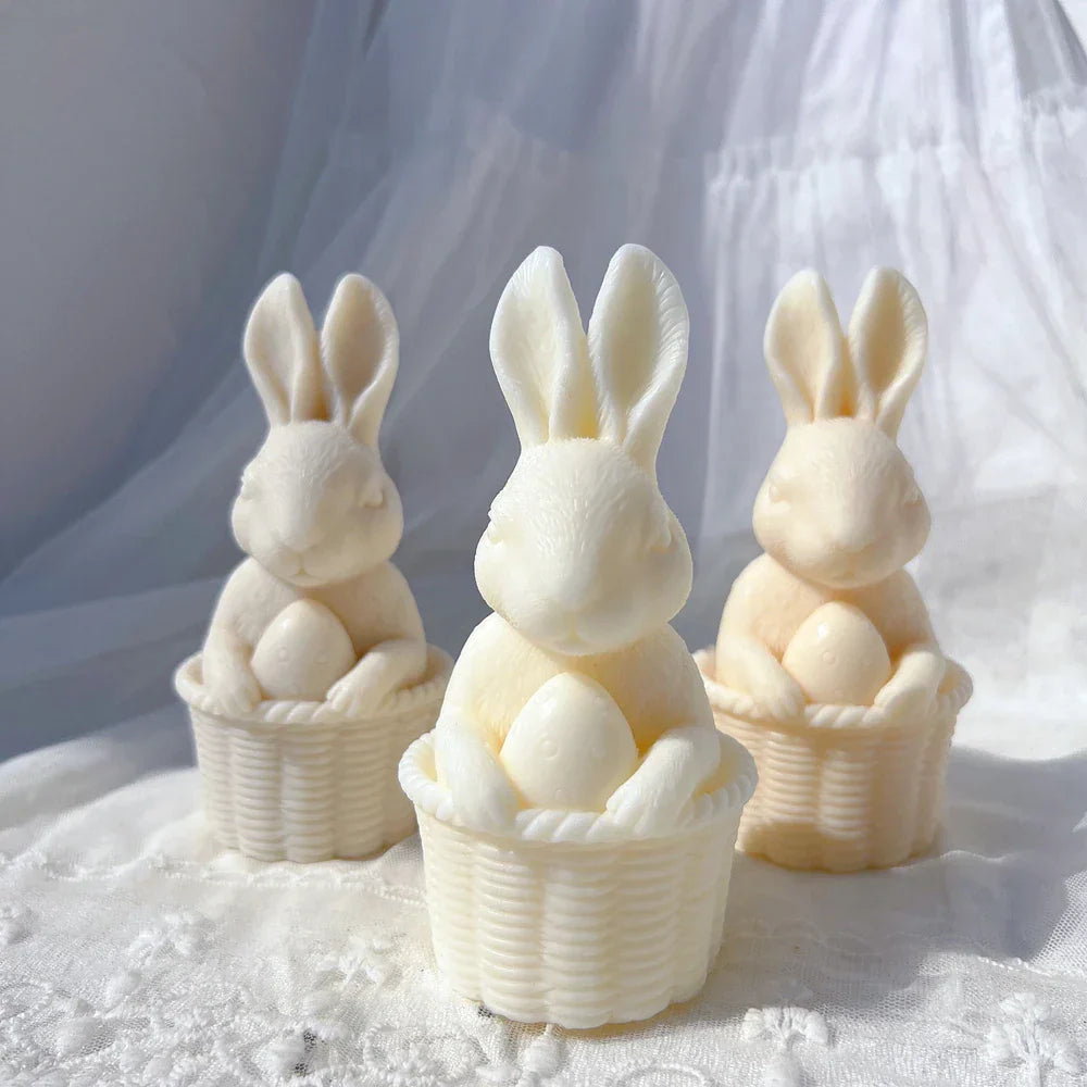 Easter Bunny Silicone Candle Mould - 3D Rabbit Wax Moulds