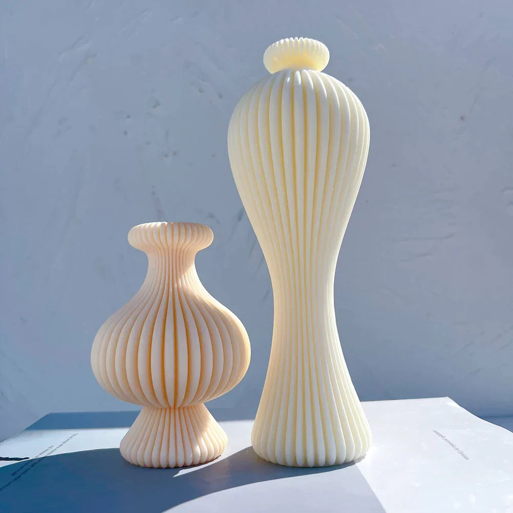 Ribbed Vase Candle Mould