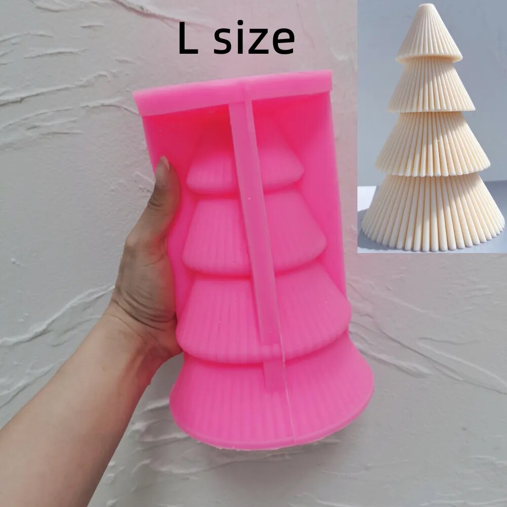 Ball Ribbed Christmas Tree Candle Moulds