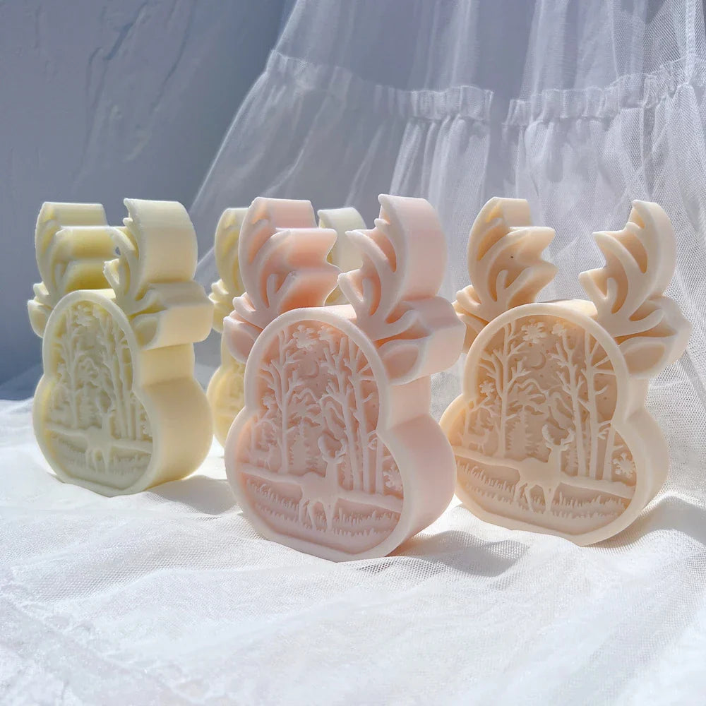 Christmas Reindeer Silicone Candle Mould