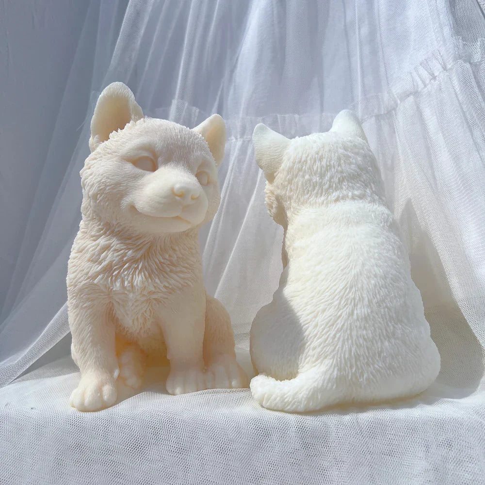 Siberian Husky Sled Dog Puppy Candle Mould