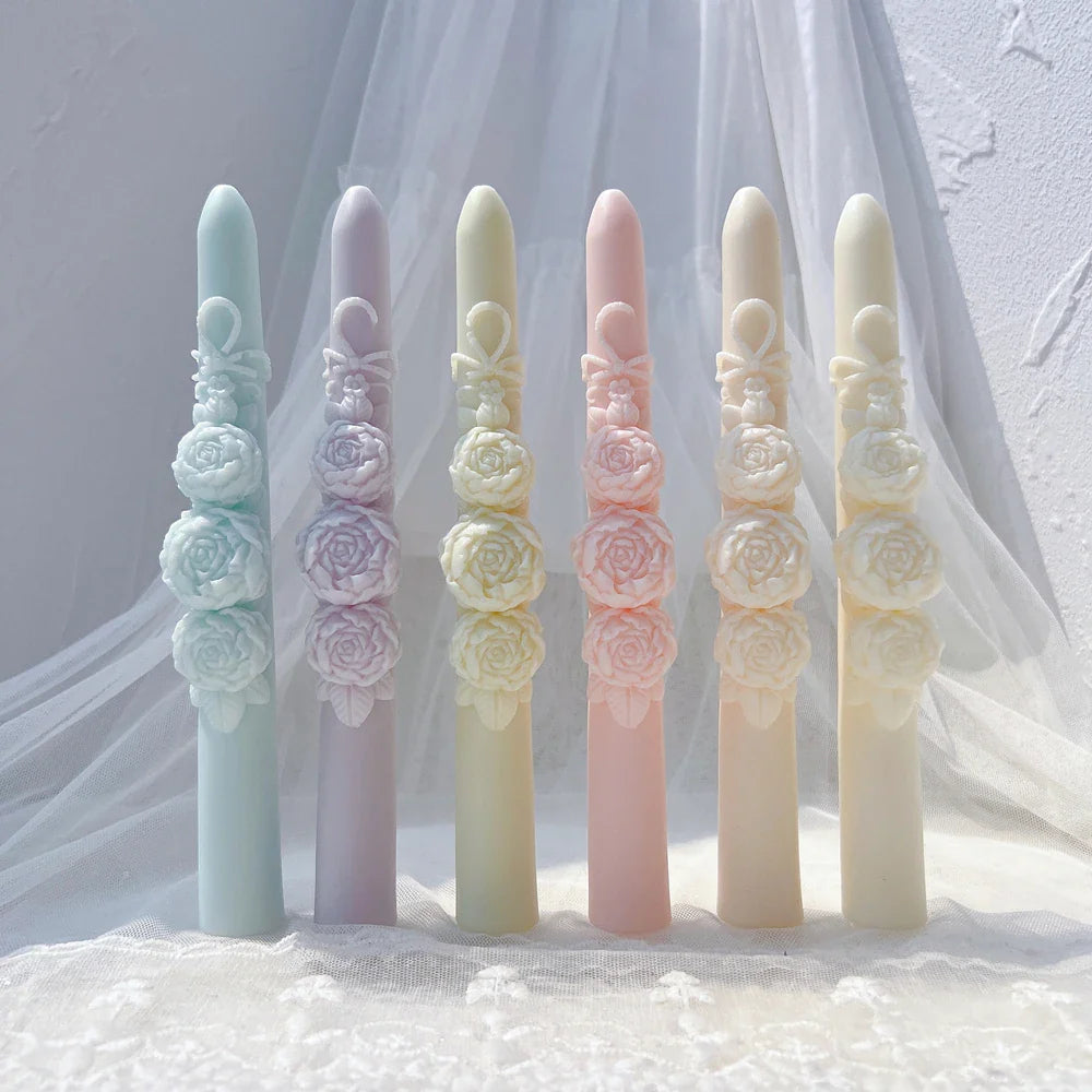 21.5CM Tall Taper Rose Candle Mold