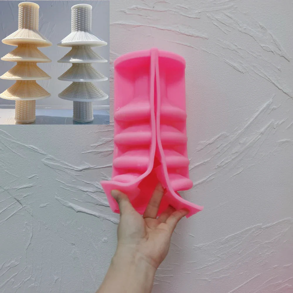 24CM Tall Weave Pillar Candle Mould