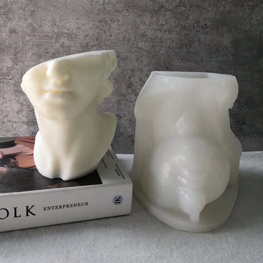 Half Face David Head Silicone Candle Mould