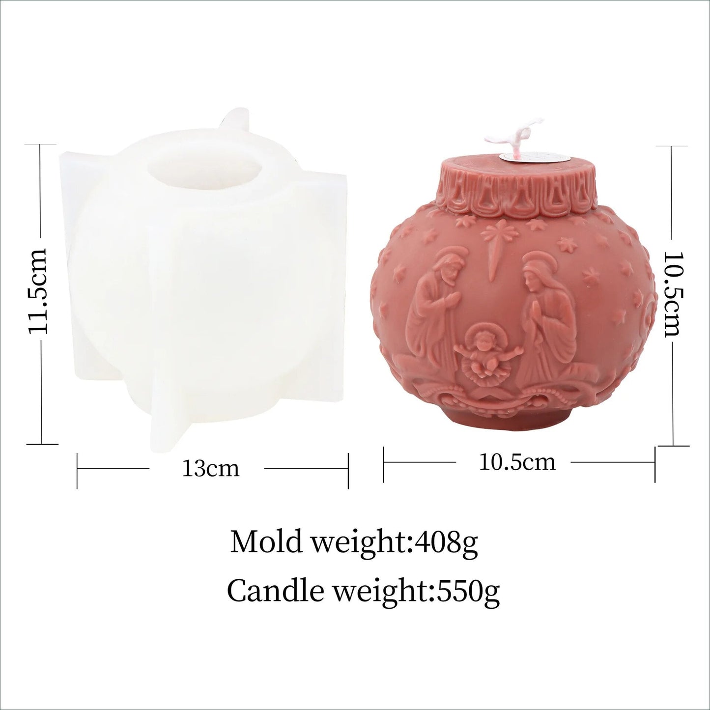 Christmas Bauble Candle Mould