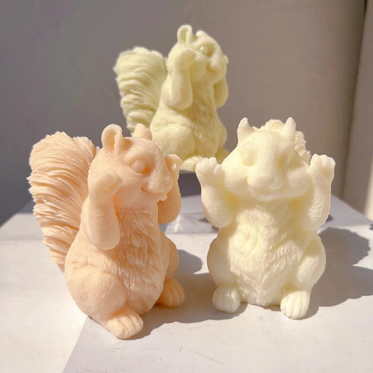 Cute Squirrel Silicone Candle Mould