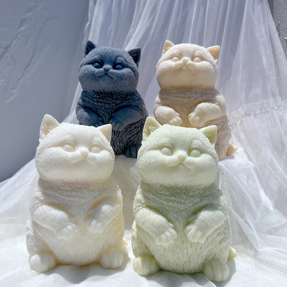 Standing Cute Cat Candle Silicone Mould