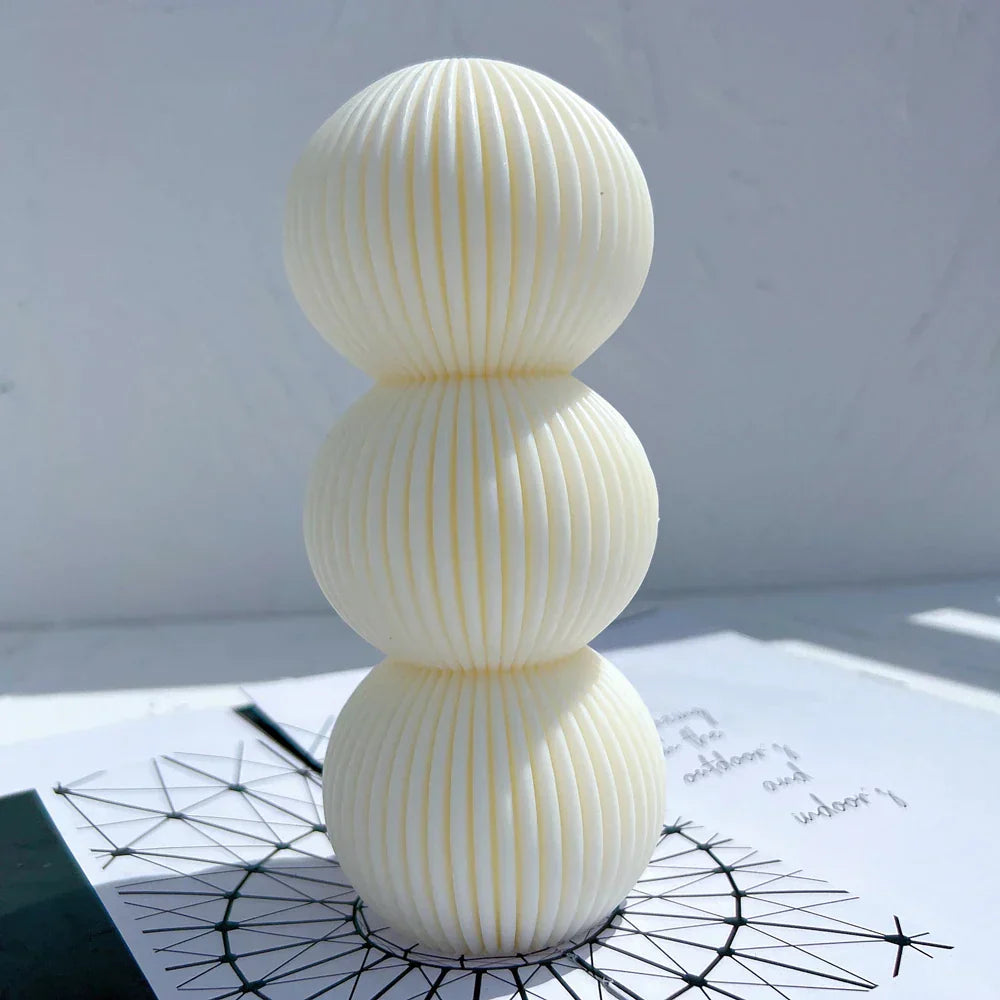 Round Ribbed Pillar Candle Moulds