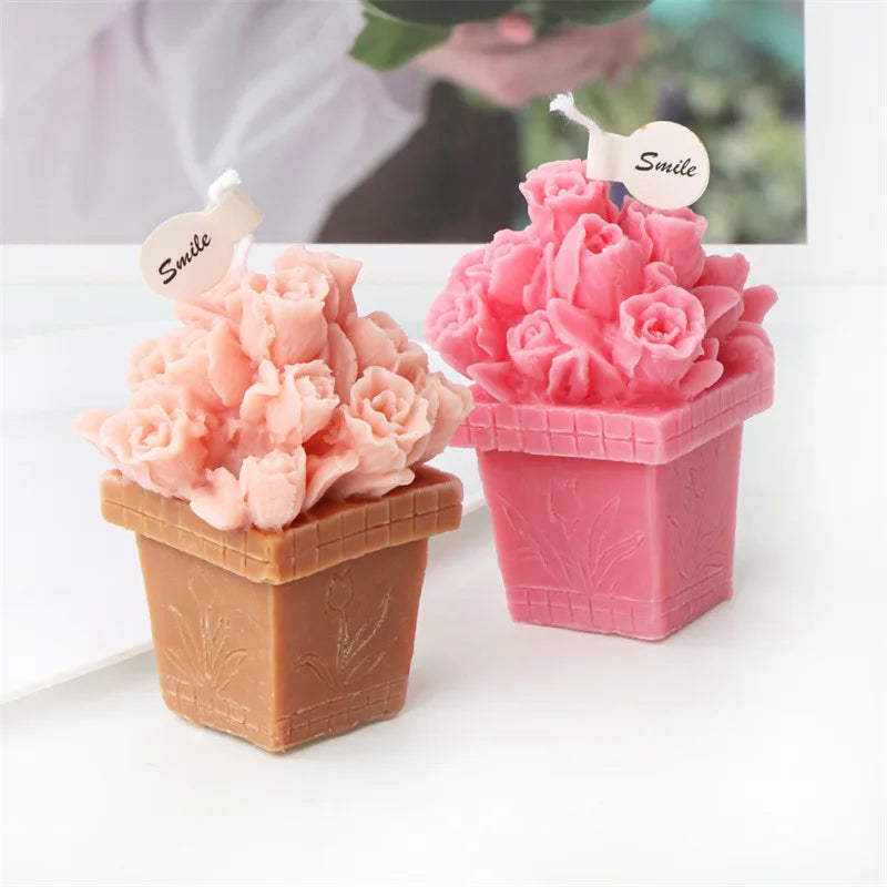 Sunflower and Rose Bouquet Candle Mould