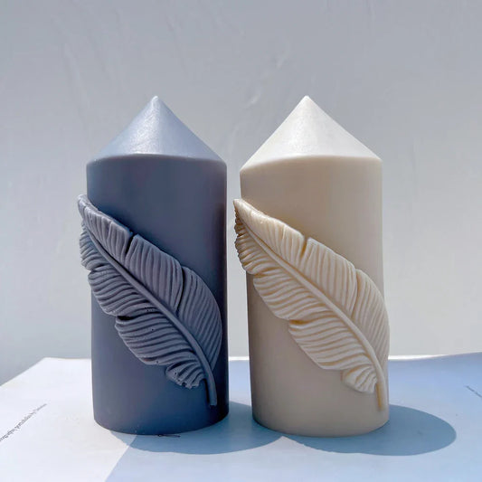 Feather Pillar Candle Silicone Moulds