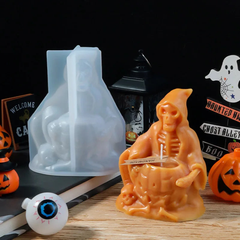 Halloween Death Skull Candle Silicone Mould