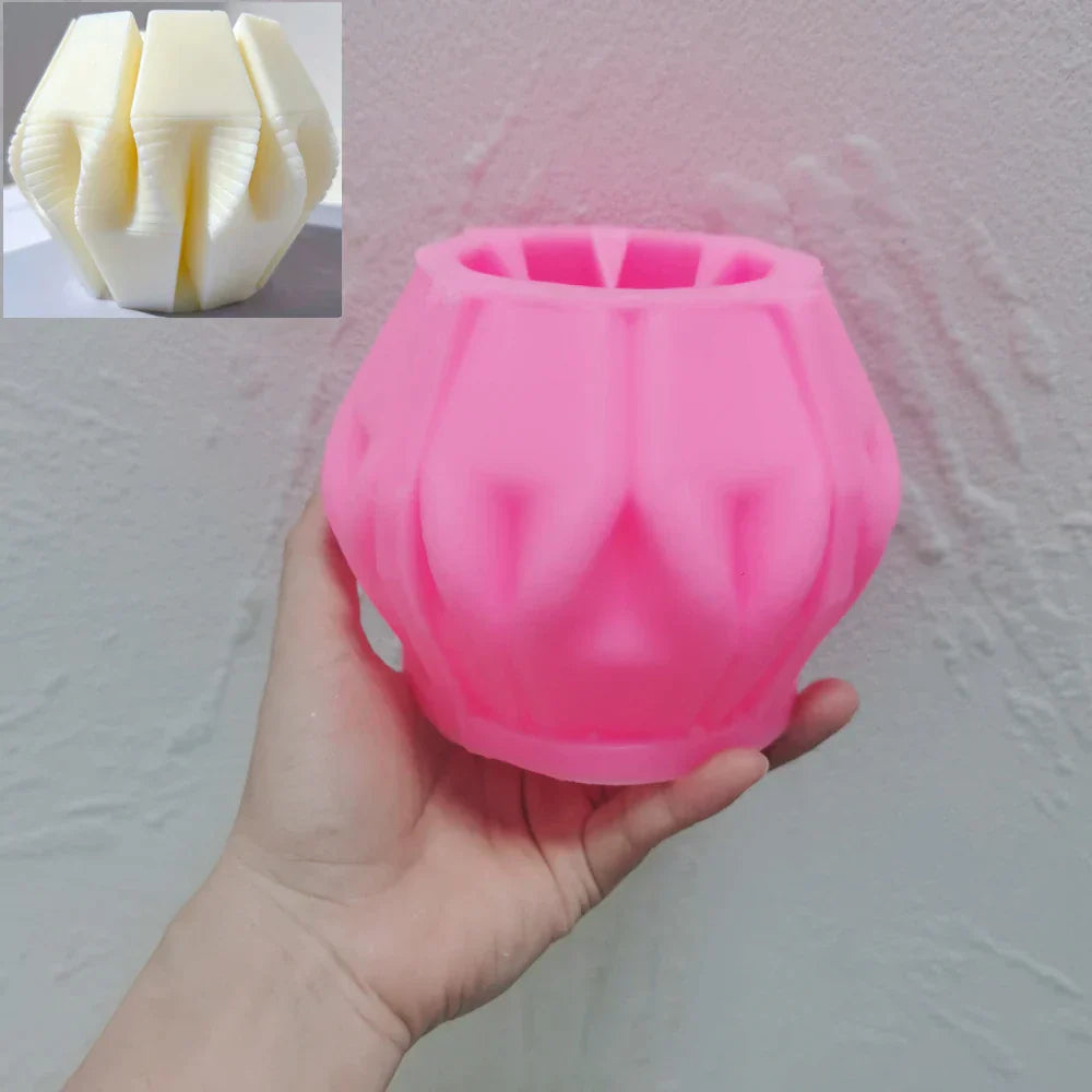 Geometric Wave Twirl Candle Silicone Mould