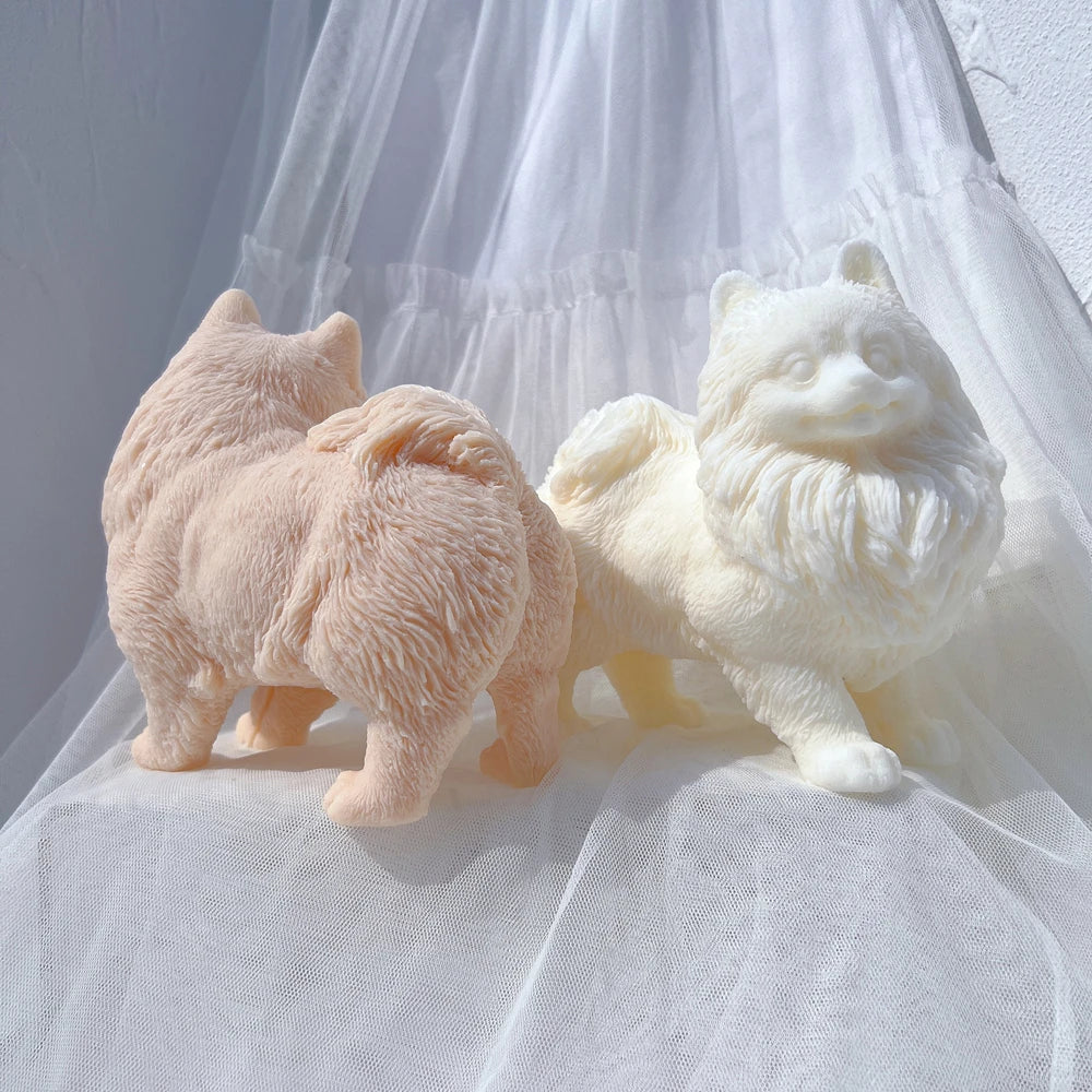 Adorable Pomeranian Puppy Candle Mould