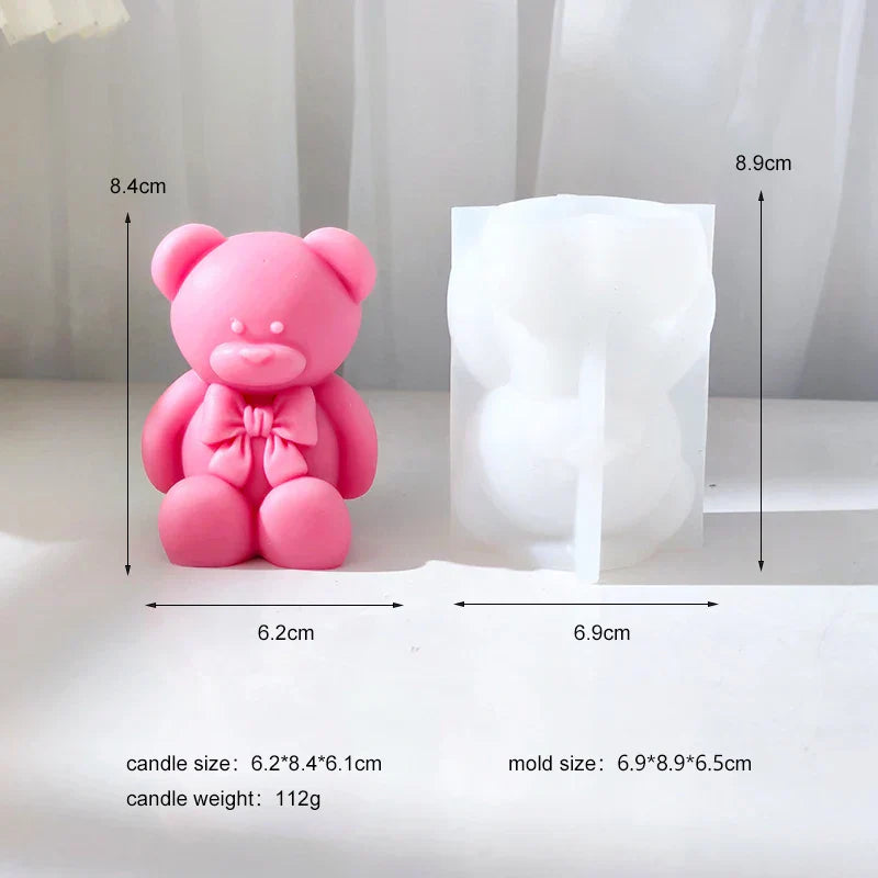 Bowtie Bear Silicone Candle Mould