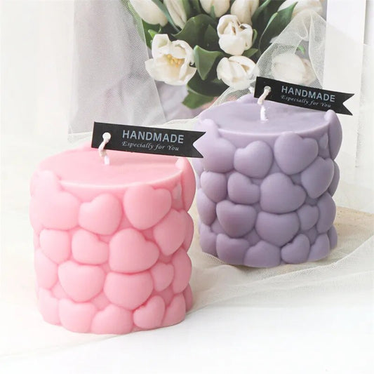 Romantic Heart Column Candle Mould