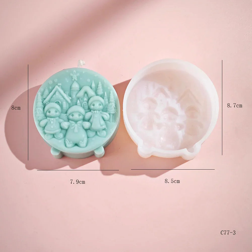Winter Hat Snowman Candle Mould